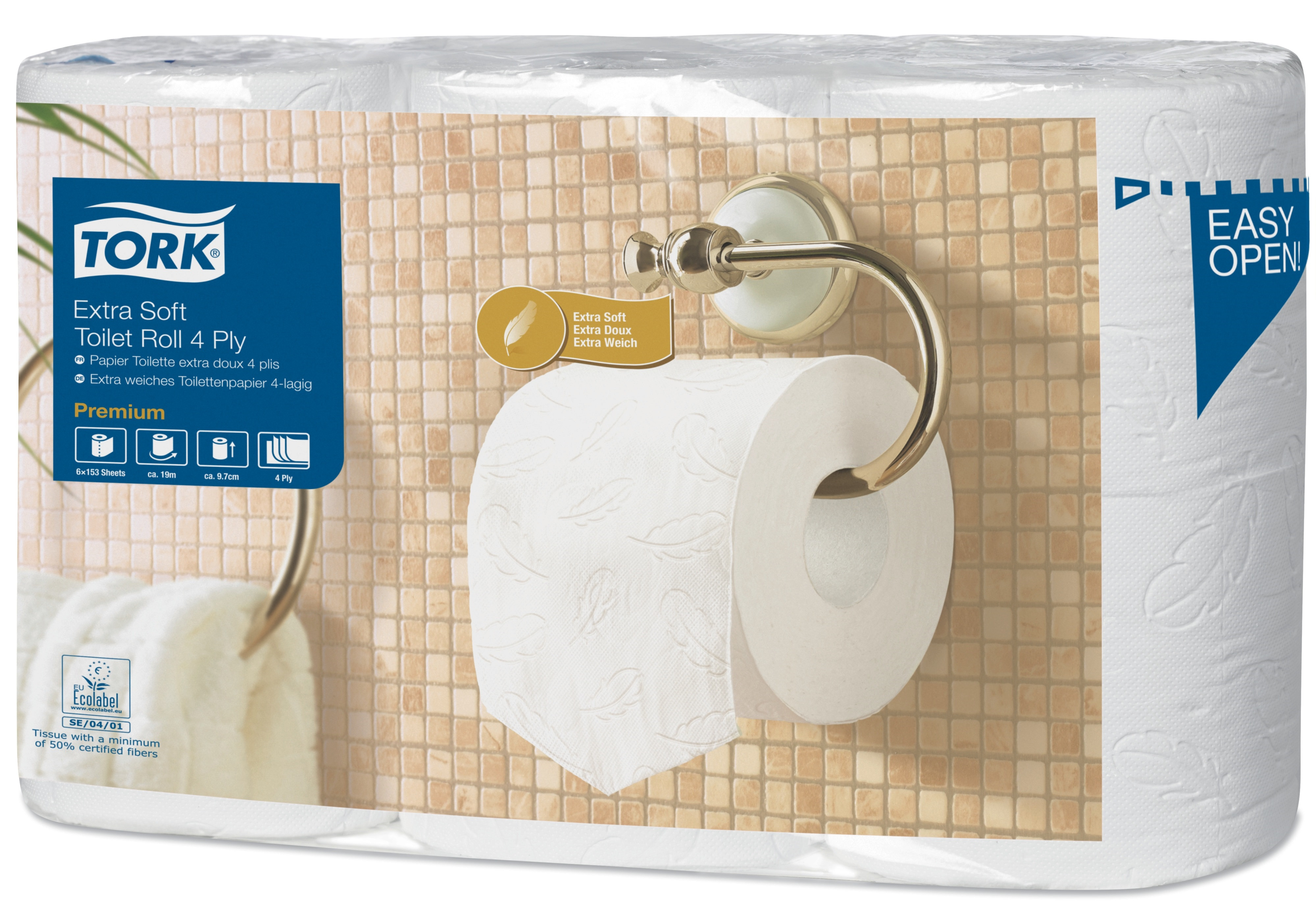 TORK Toiletpapir T4 4-lag P 19,1m 42 rl Hvid Premium (110405)