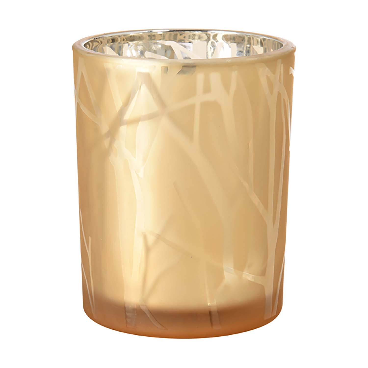 Se DUNI WOW SHIMMER Lysestage Sand Frosted glas 100x80 mm 6 stk (188174) hos BLITE