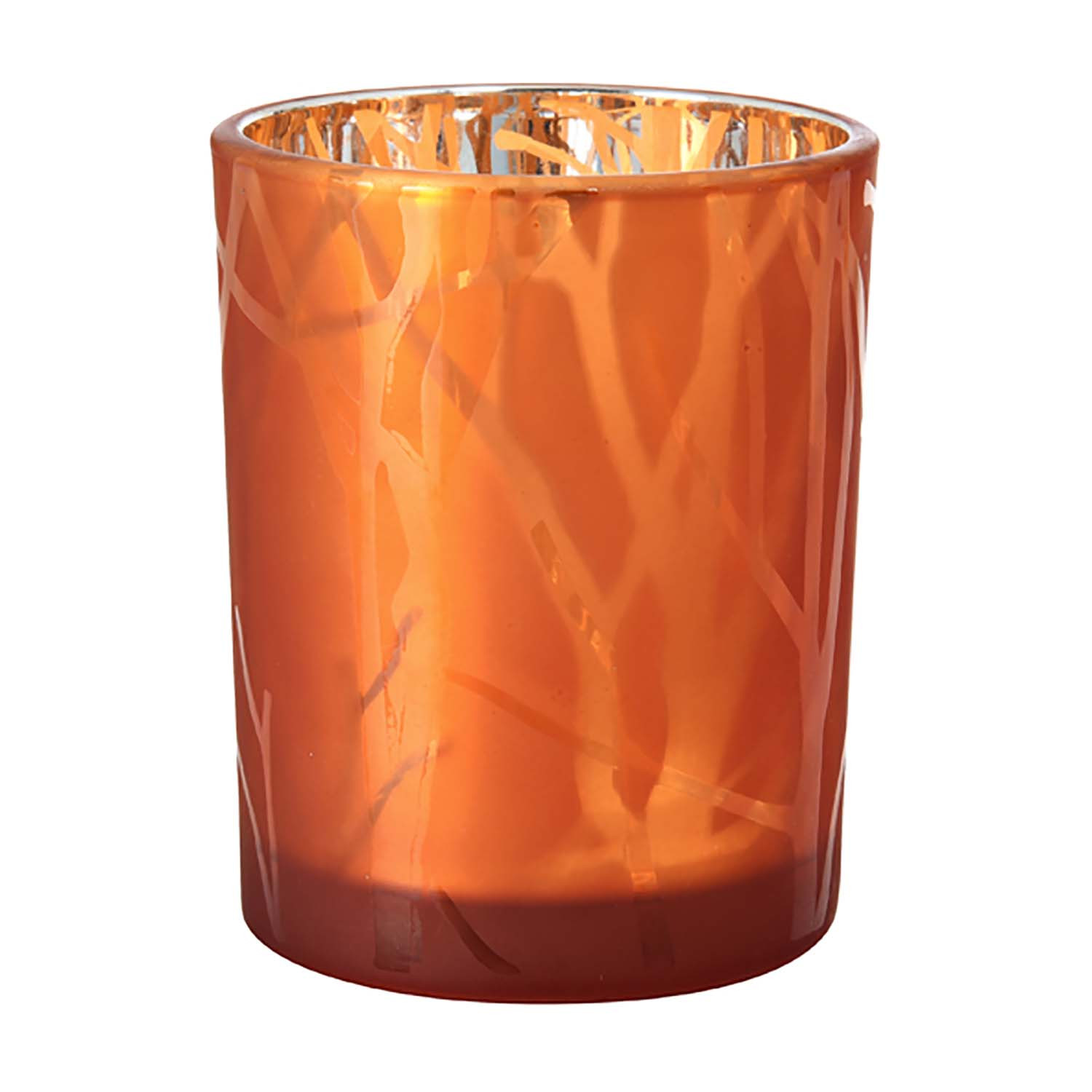 Se DUNI WOW SHIMMER Lysestage Rust Frosted glas 100x80 mm 6 stk (188175) hos BLITE