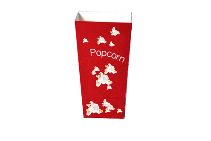 Popcorn bæger 0,7 ltr/ 25oz 500 stk. 155 mm. Rød med hvide popcorn