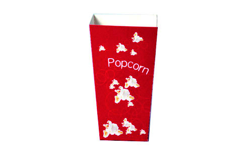 Popcorn bæger 1,4 ltr / 48 oz 500 stk. 180 mm. Rød med hvide popcorn