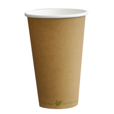 Kaffebæger 40 cl, Ø90, Bio, 1000 stk Ø90 mm, grøn tekst, pap/PLA