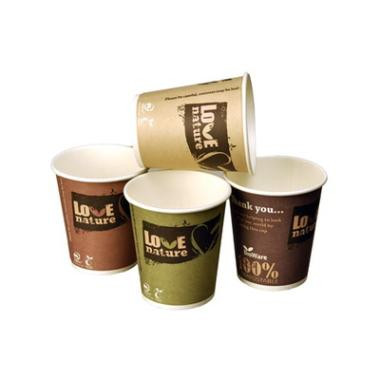Kaffebæger pap, 30 cl Bio, 4fv, 1500 stk Ø90 mm PEFC certificeret