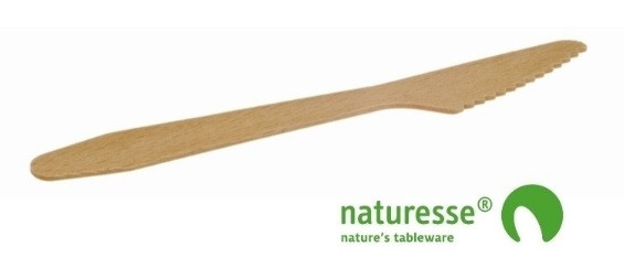 Kniv træ voksbehandlet 165 mm 100 stk