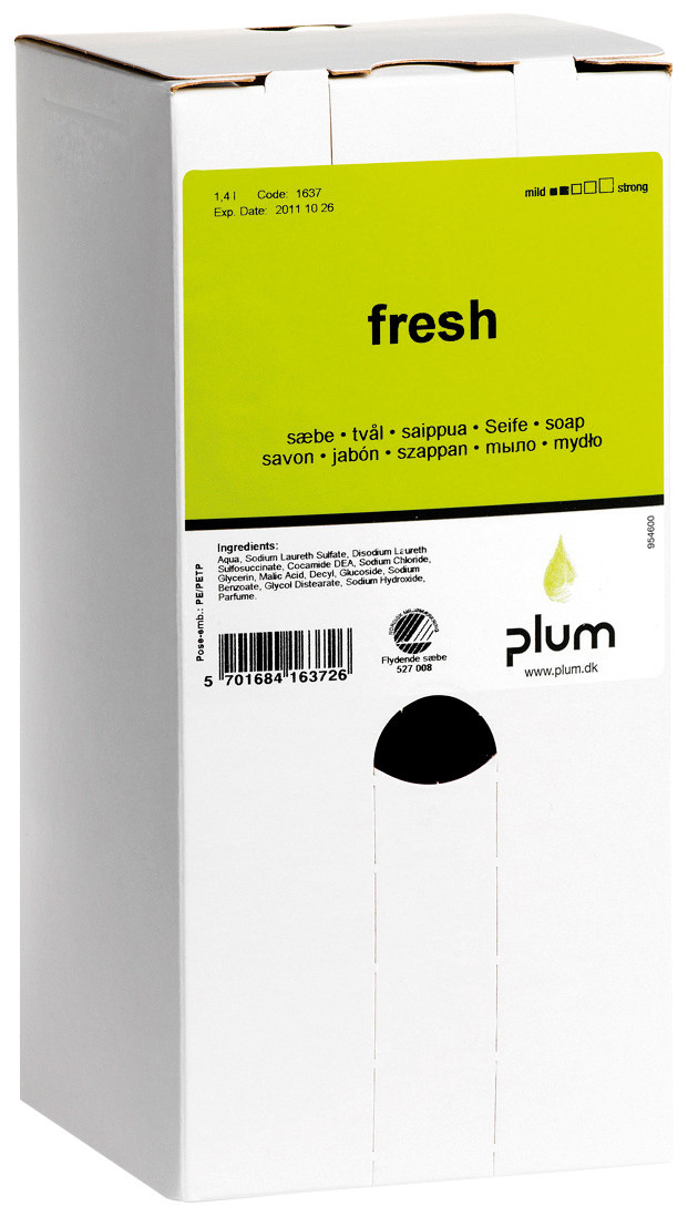 Se plum Fresh cremesæbe 8 x 1,4 ltr. bag in box til MP 2000 system. hos BLITE