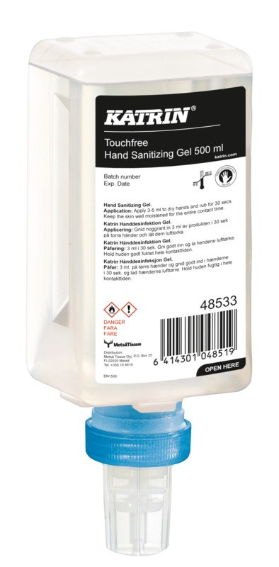 Katrin Handdesinfektion Sensor 12x0,5 l Gel uden parfume (48533)