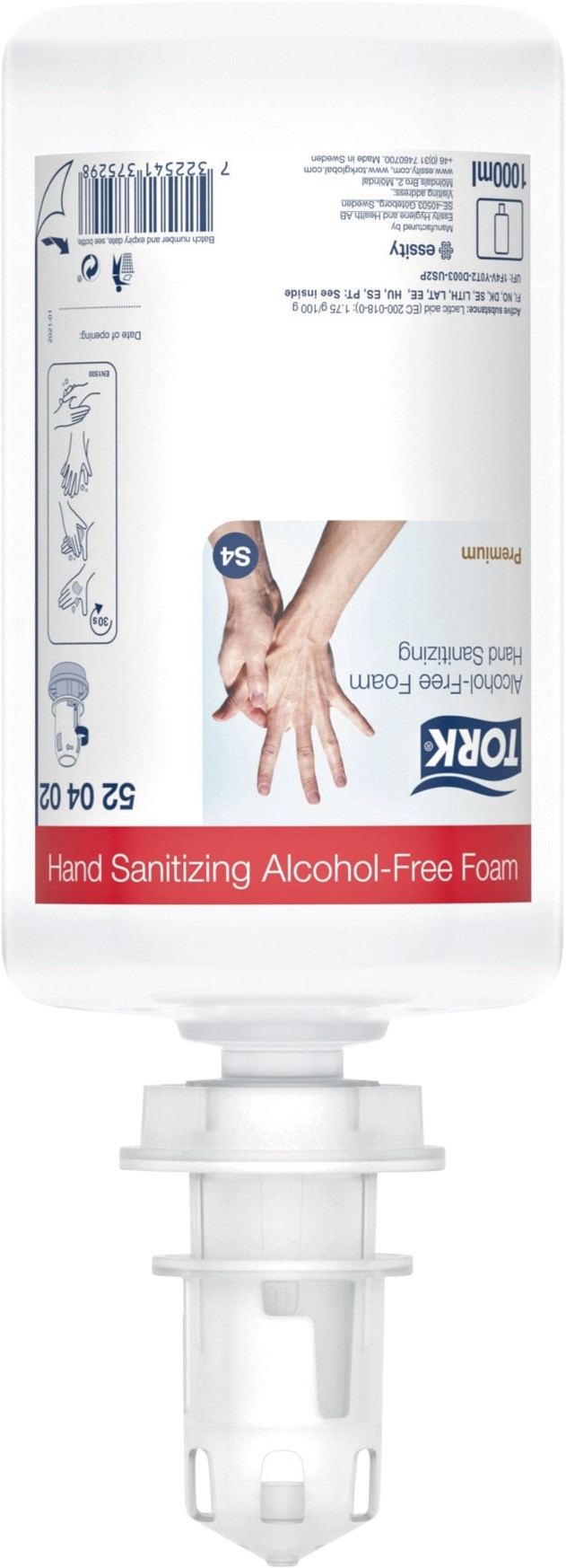 TORK Handdesinfektionsskum S4 6x1 l 1000 ml uden alkohol (520402)