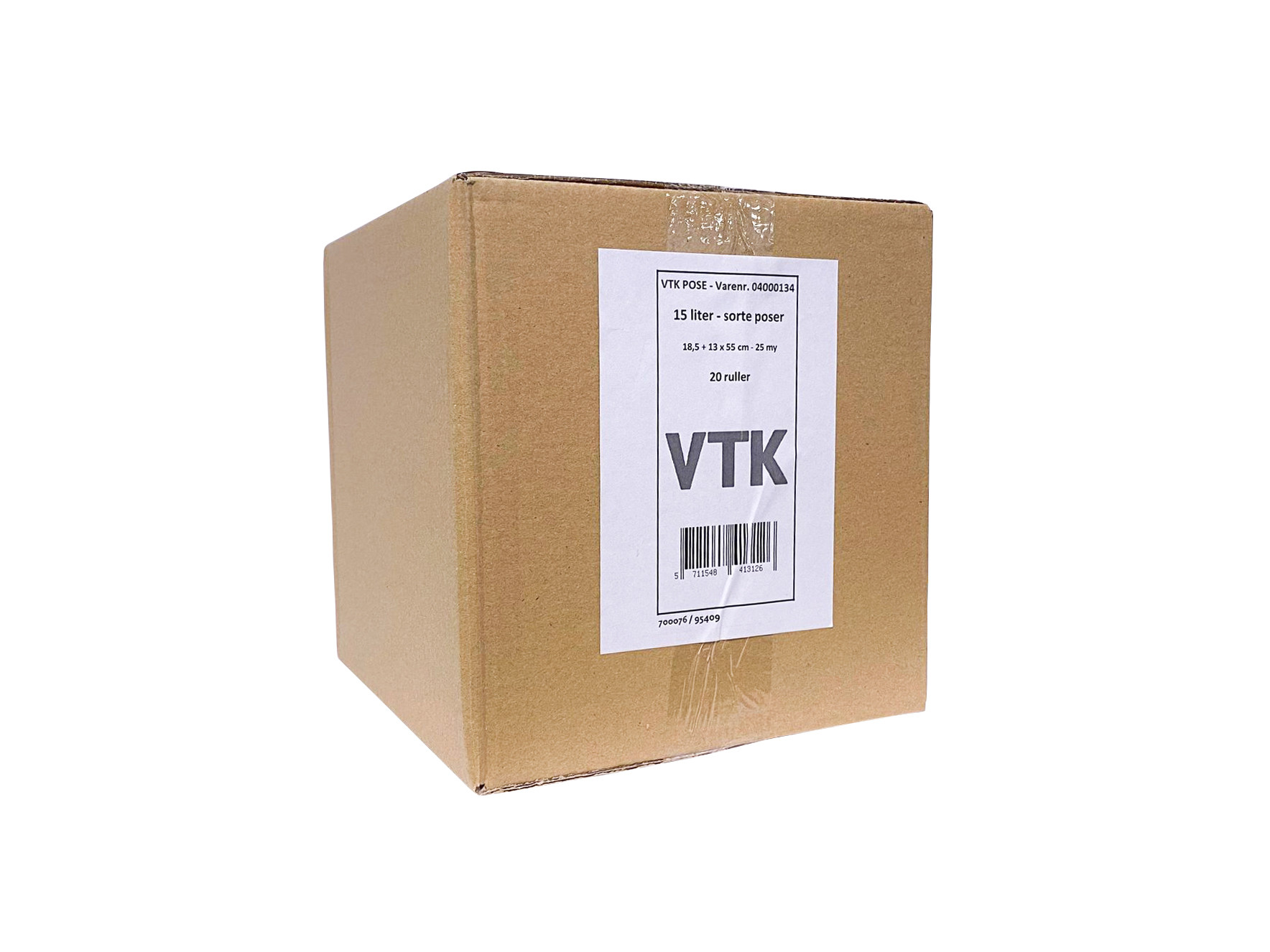 VTK Posen Affaldspose Sort 15 l 20 rl 31,5x55 cm 25 my 25 ps/rl (450119)