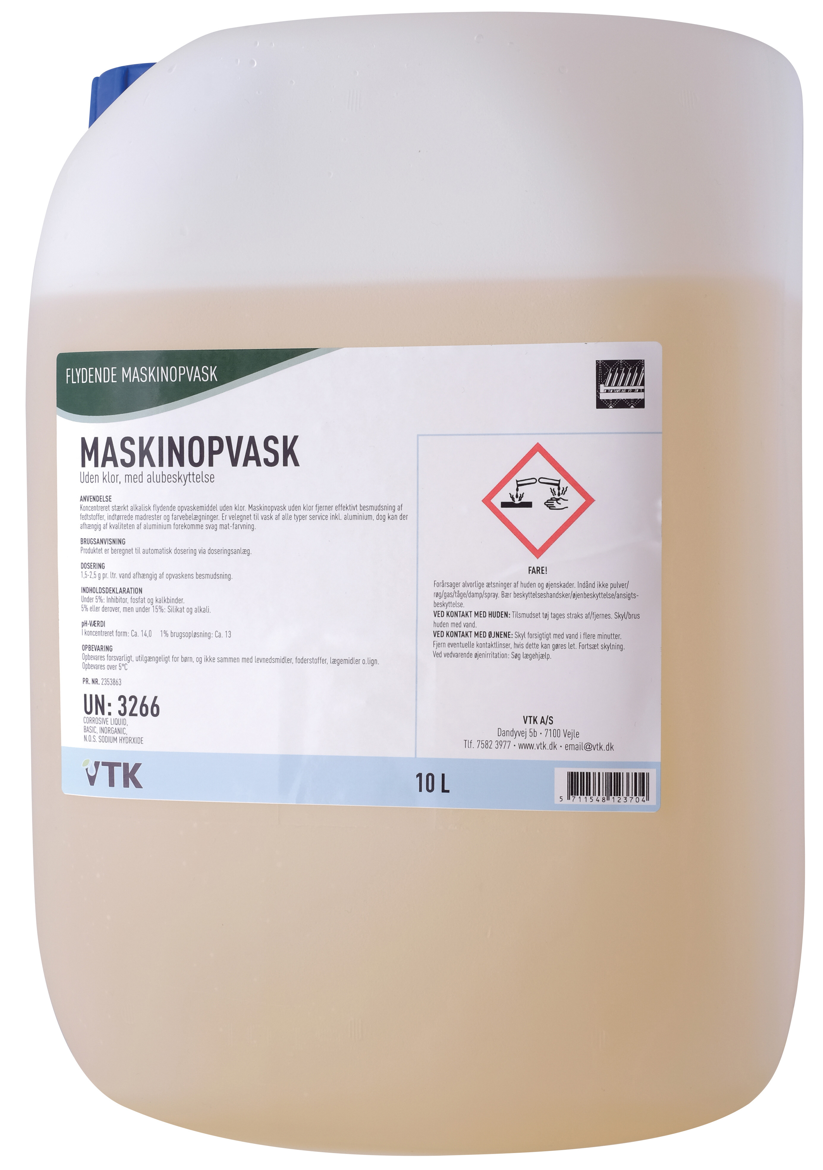 VTK Maskinopvask uden klor 10 l Med alubeskytter, Aut. dos (00012370)