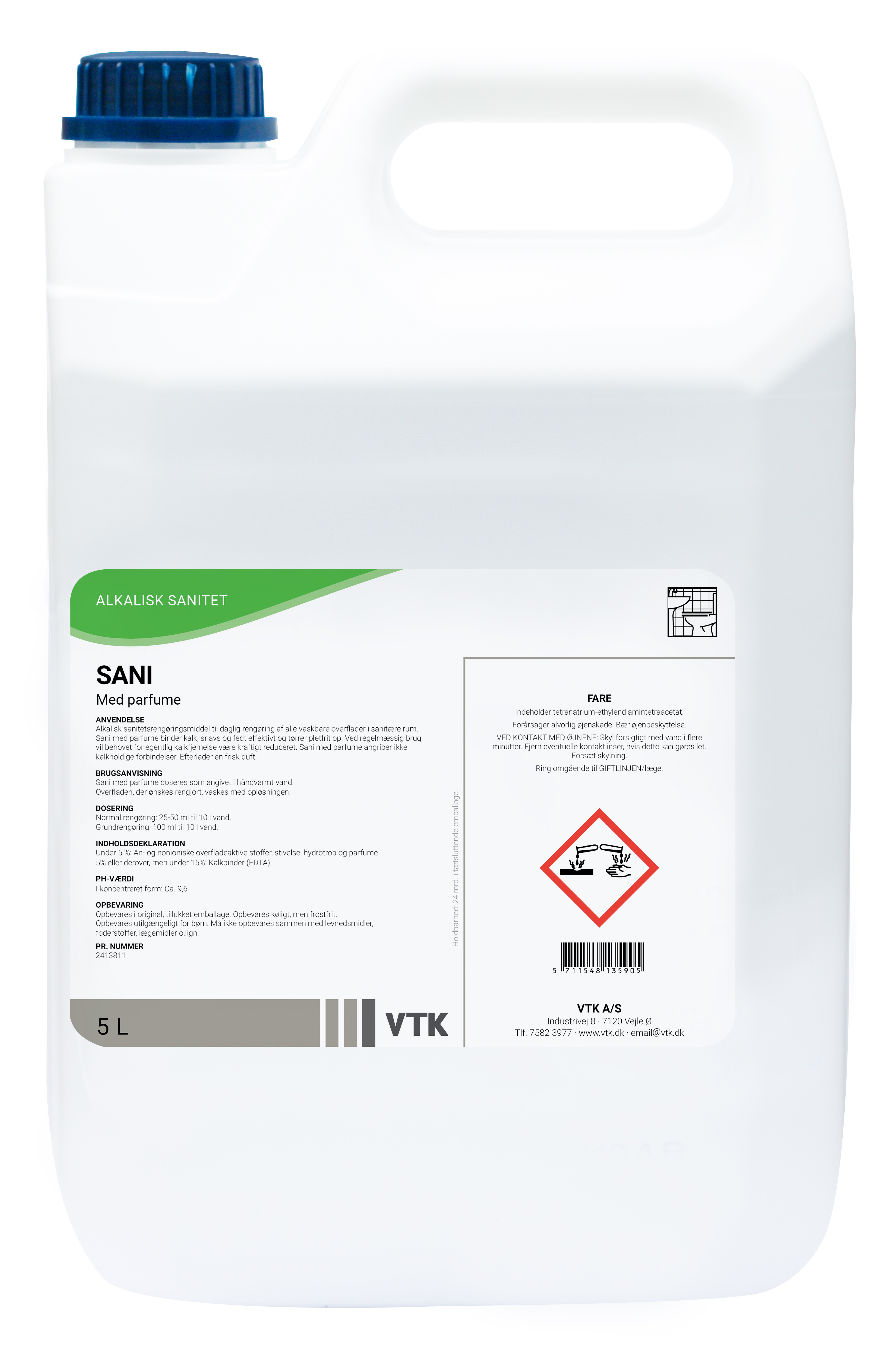 Se VTK Sani med parfume 5 l Alkalisk sanitetsmiddel (00013590) hos BLITE