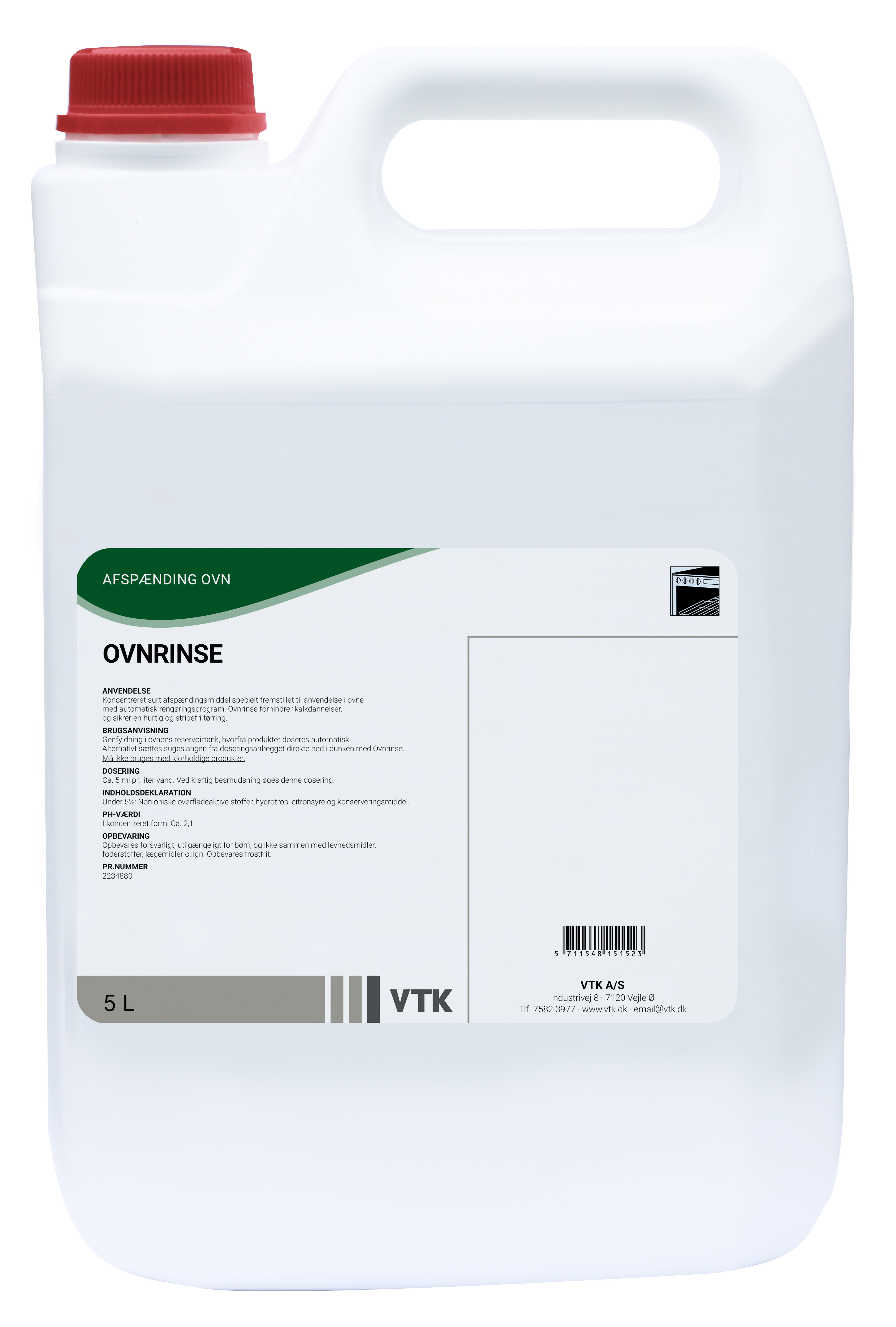 VTK Ovnrinse afspænding 5 l Til ovne med vaskeprogram (00015152)