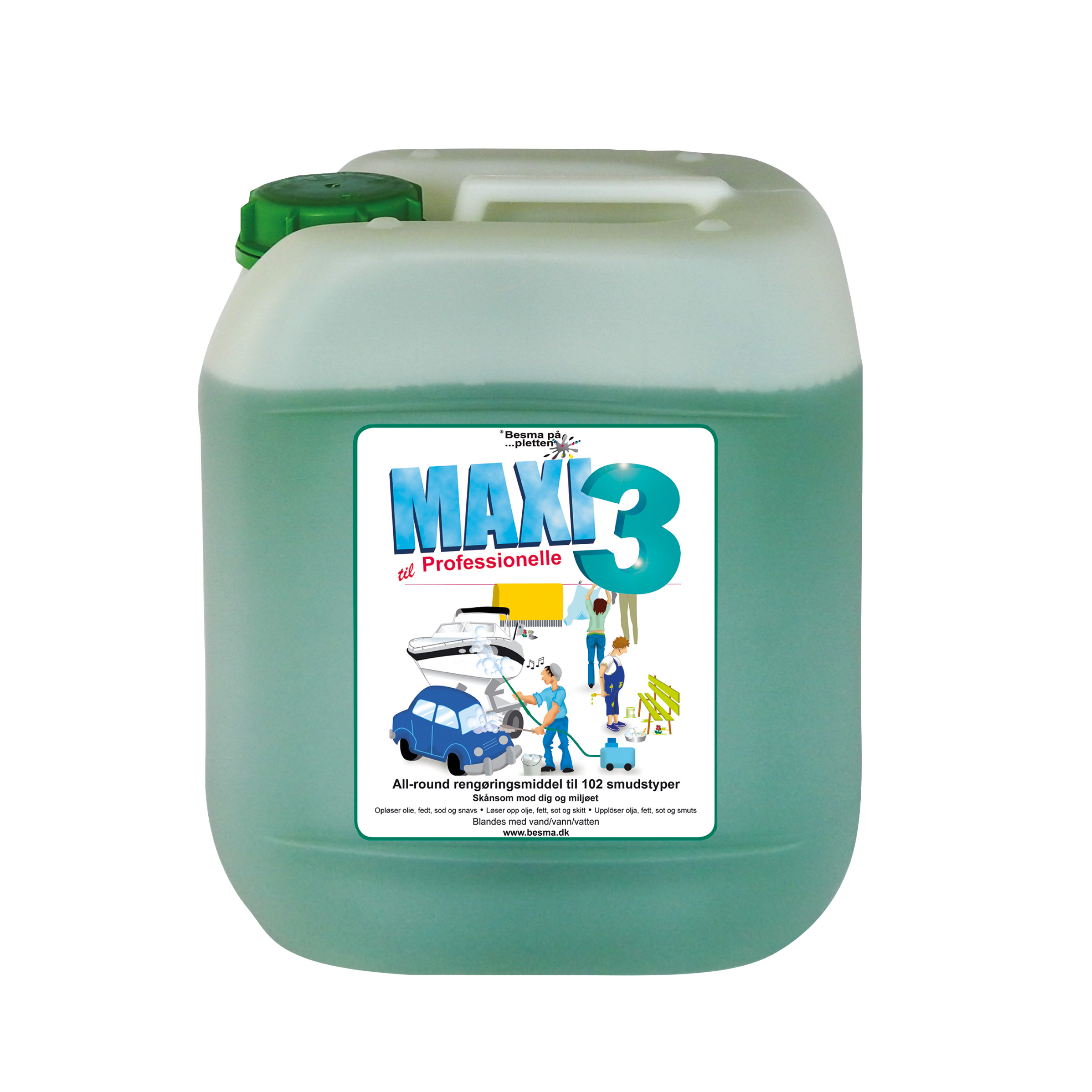 Se Maxi 3 All-round 5L Opløsning af olie, smuds, fedt, sod, nikotin m.v. hos BLITE