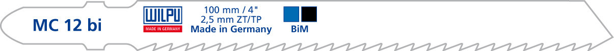 Se WILPU Stiksavklinge MC 12 bi-metal til diverse materialer - 5 styk (0250100005) hos BLITE