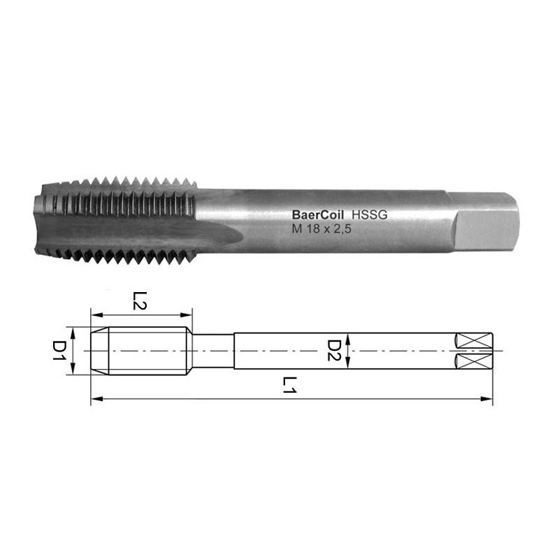 Baer STI TAP 8x1,0mm til gevind coils. (B3012)