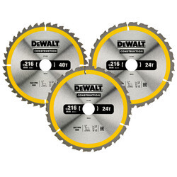 DeWALT Construction-klinge til stationær rundsav, 216mm, 3-pak (DT1962-QZ)