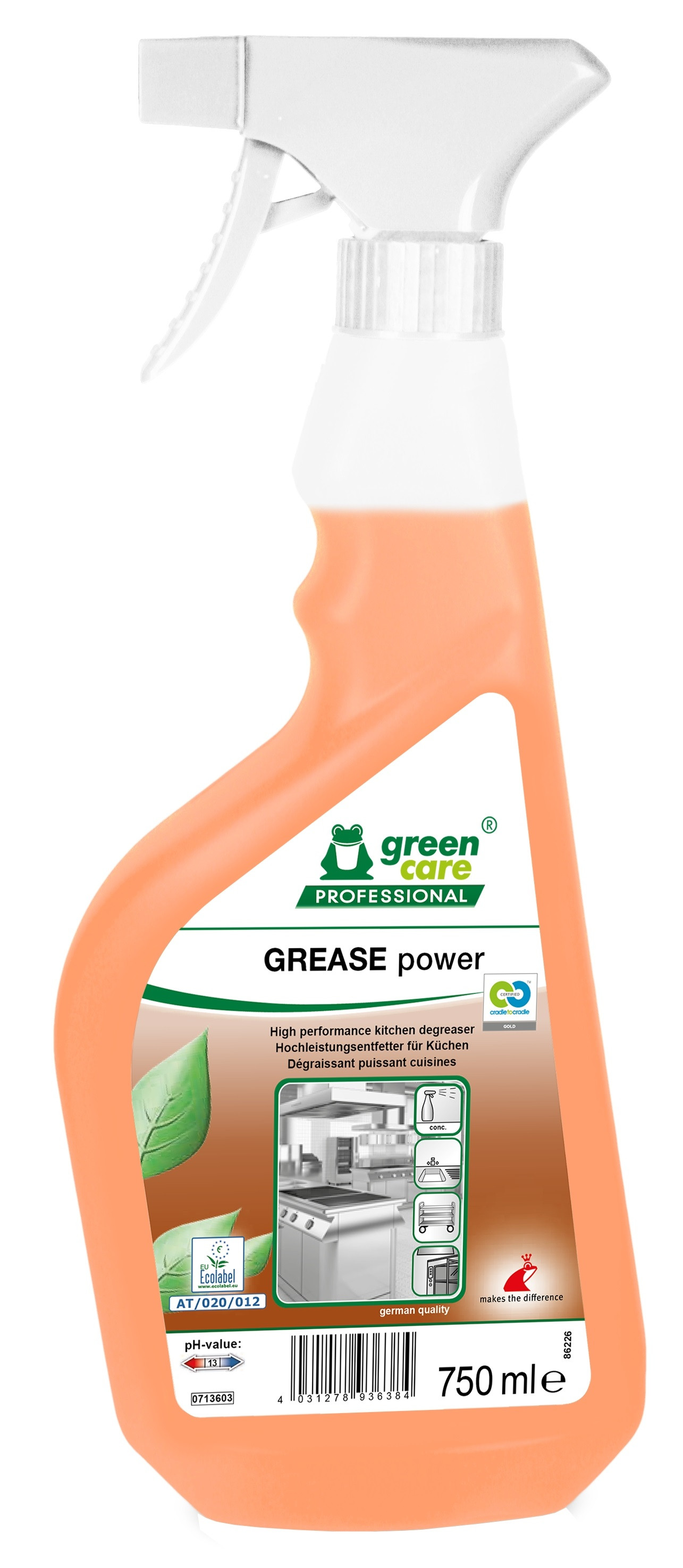 Ovn- og grillrengøring Green Care Proff parfume og farve 10 x 750 ml