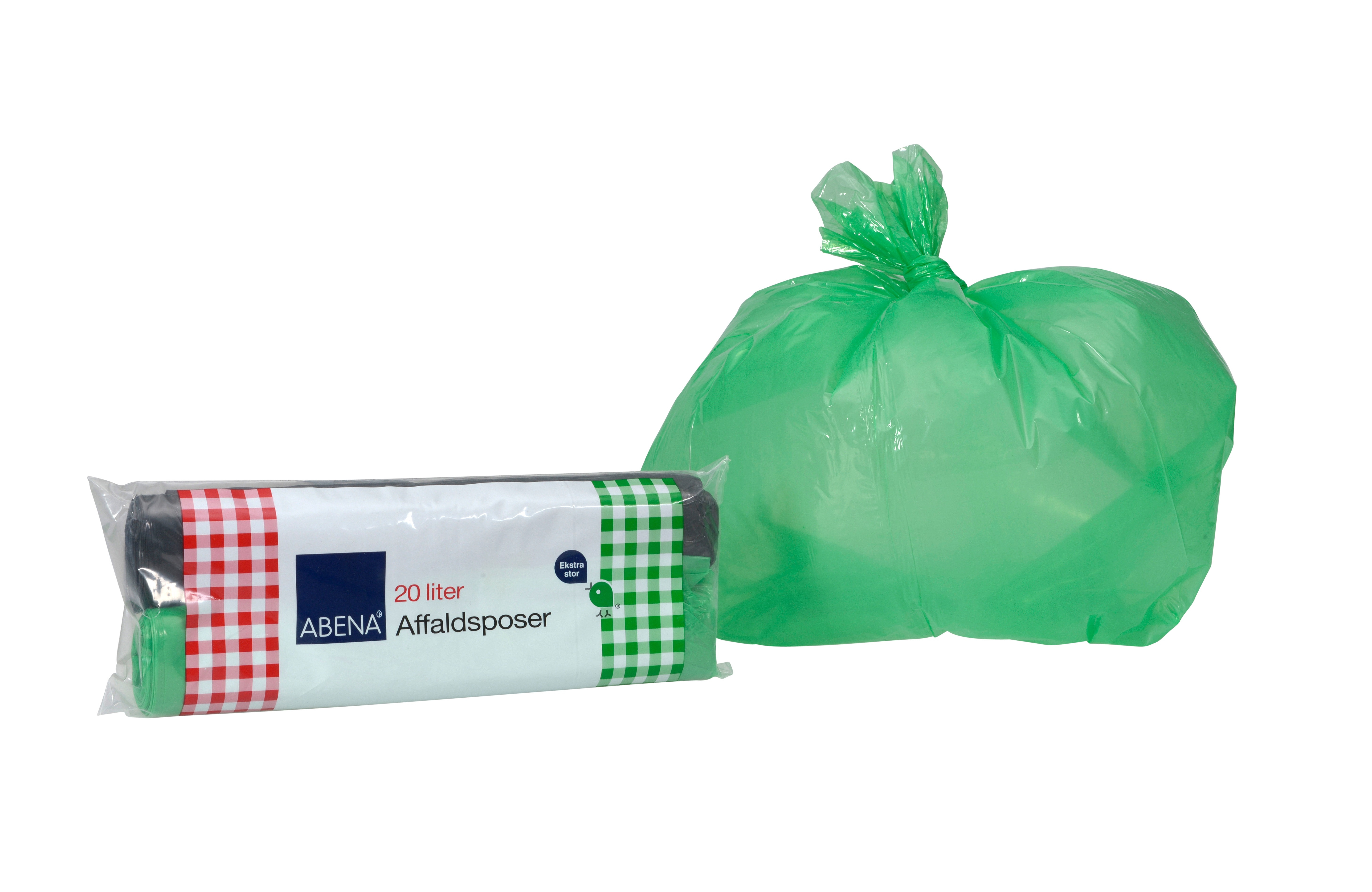 Affaldspose Rul-let Grøn og Sort 20 l 45x52 cm 25 ps/rl, 2 x 25 rll
