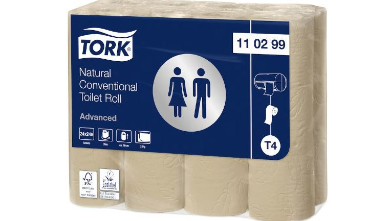 TORK Toiletpapir T4 2-lag P 34,7 m 24rl Natur Advanced (110299)