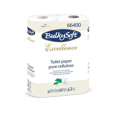 BulkySoft Toiletpapir 4-lag P 20,25 m Hvid Excellence 10 x 6 rl (66400)