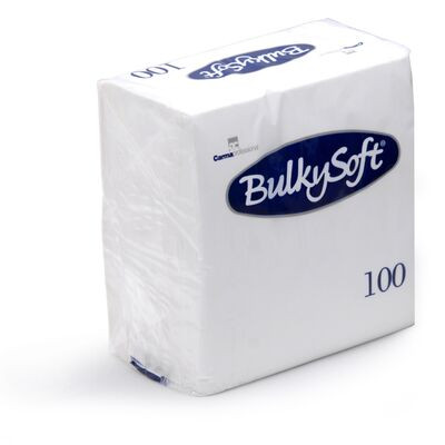 Billede af BulkySoft Serviet 2-lag 33x33 cm Hvid 1/4 fold 100 stk (32980)