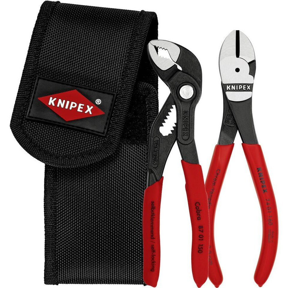 KNIPEX Mini--tangsæt i bælteværktøjspose 1 x 87 01 150, 1 x 74 01 160 (002072V02)