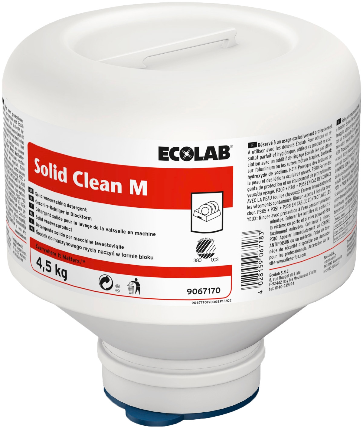 Billede af Ecolab Solid Clean M Maskinopvask 4x4,5 kg Uden klor (9067190)