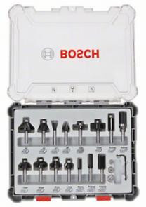 Bosch Overfræsersæt blandet HM 8mm 15 dele (2607017472)