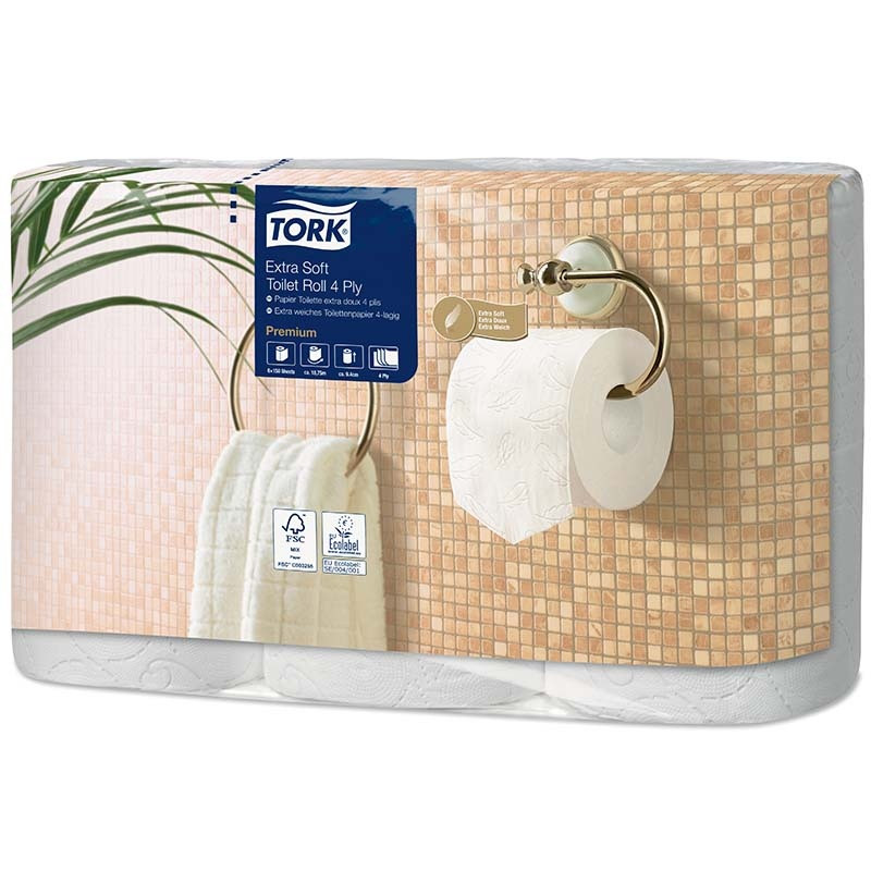 TORK Toiletpapir T4 4-lag P 18,8m 42 rl Extra Soft (110406)