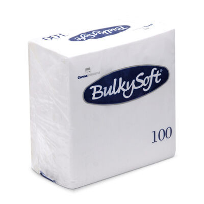 Billede af BulkySoft Serviet 3-lag 40x40 cm Hvid 1/4 fold 100 stk (32100)