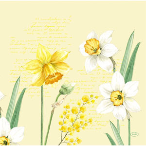 Se DUNI Dunisoft serviet 40x40 cm Spring Daffodil, 144 stk (200759) hos BLITE
