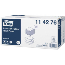 TORK Toiletpapir i ark T3 2-lag 7560 ark Hvid Premium Bulk