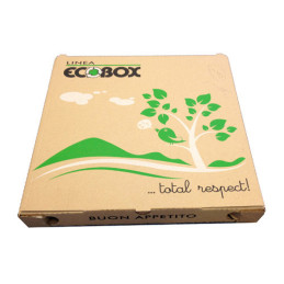 Pizzaæske 29x29x3 cm Ecobox Brun 100 stk Karton Globe FSC