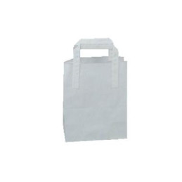 Bærepose Papir Hvid med hank 6 l 500 stk, 180x105x230 mm 70 gr