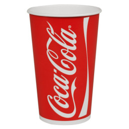 Coca-Cola bæger Rød/Hvid 30 cl, 1000 stk Ø8 x 11,8 cm, 12 oz