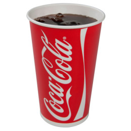 Coca-Cola bæger Rød/Hvid 40 cl 1000 stk Ø9 x 13,6 cm, 16 oz