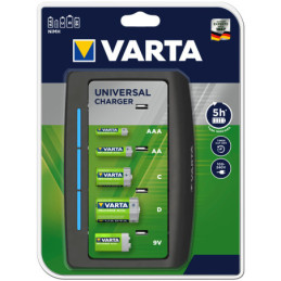 Batterilader Universal Varta Til AAA, AA, C, D og 9V