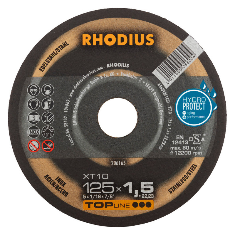 RHODIUS Skæreskive XT 10 Ø125 mm 5 x 22,23 mm 50 stk. (206165)