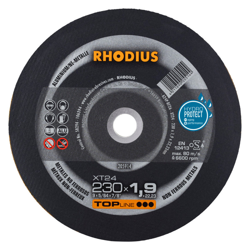 RHODIUS Skæreskive til Aluminium XT 24 Ø230 mm, 9x22,2 mm 25stk