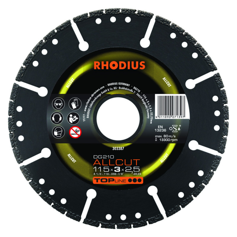 RHODIUS DG210 All-cut Ø400x3,0x3,3x25,4 mm (303369)