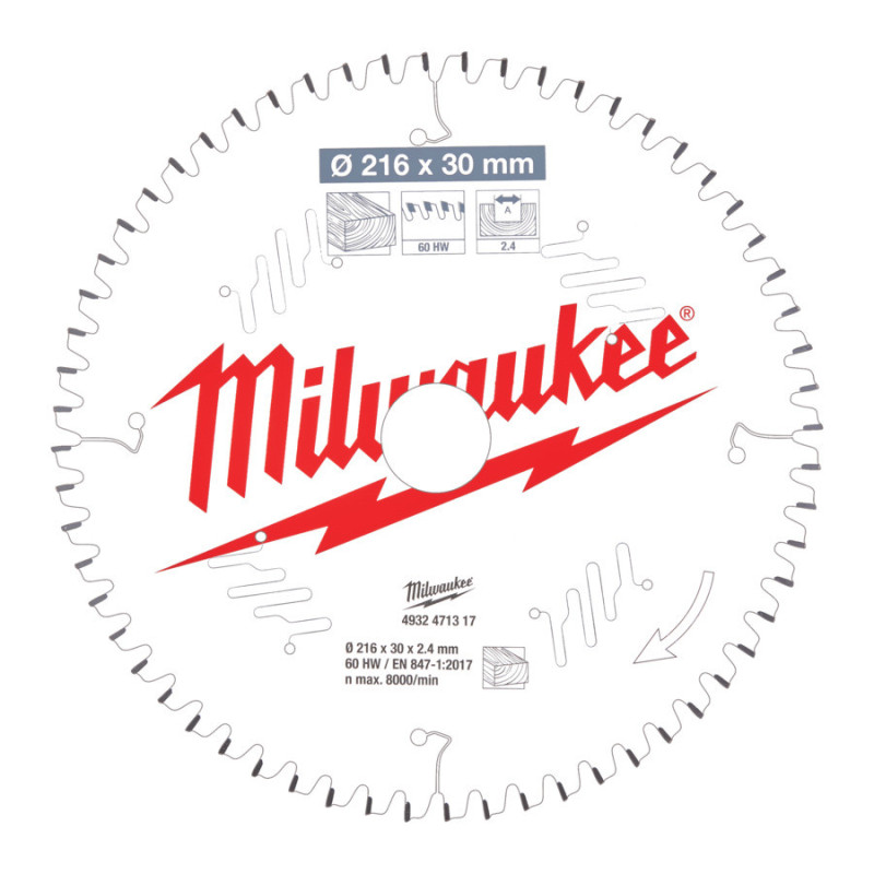 Milwaukee Rundsavsklinge 216 mm (4932471317)