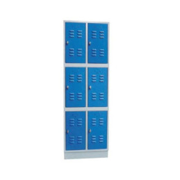 Güde Garderobeskab med 2 kolonner og 6 låger i blå/grå (40667)