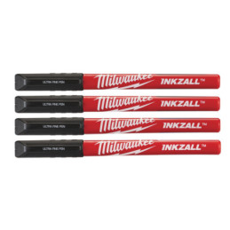 Milwaukee Pen inkzall fine sort 4 pak (48223164)
