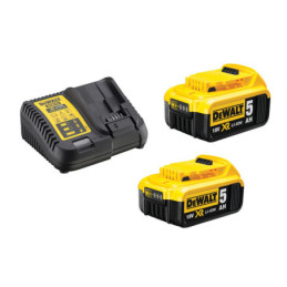 DeWALT 18V XR Batterisæt 2x5 Ah batteri + lader (DCB115P2-QW)