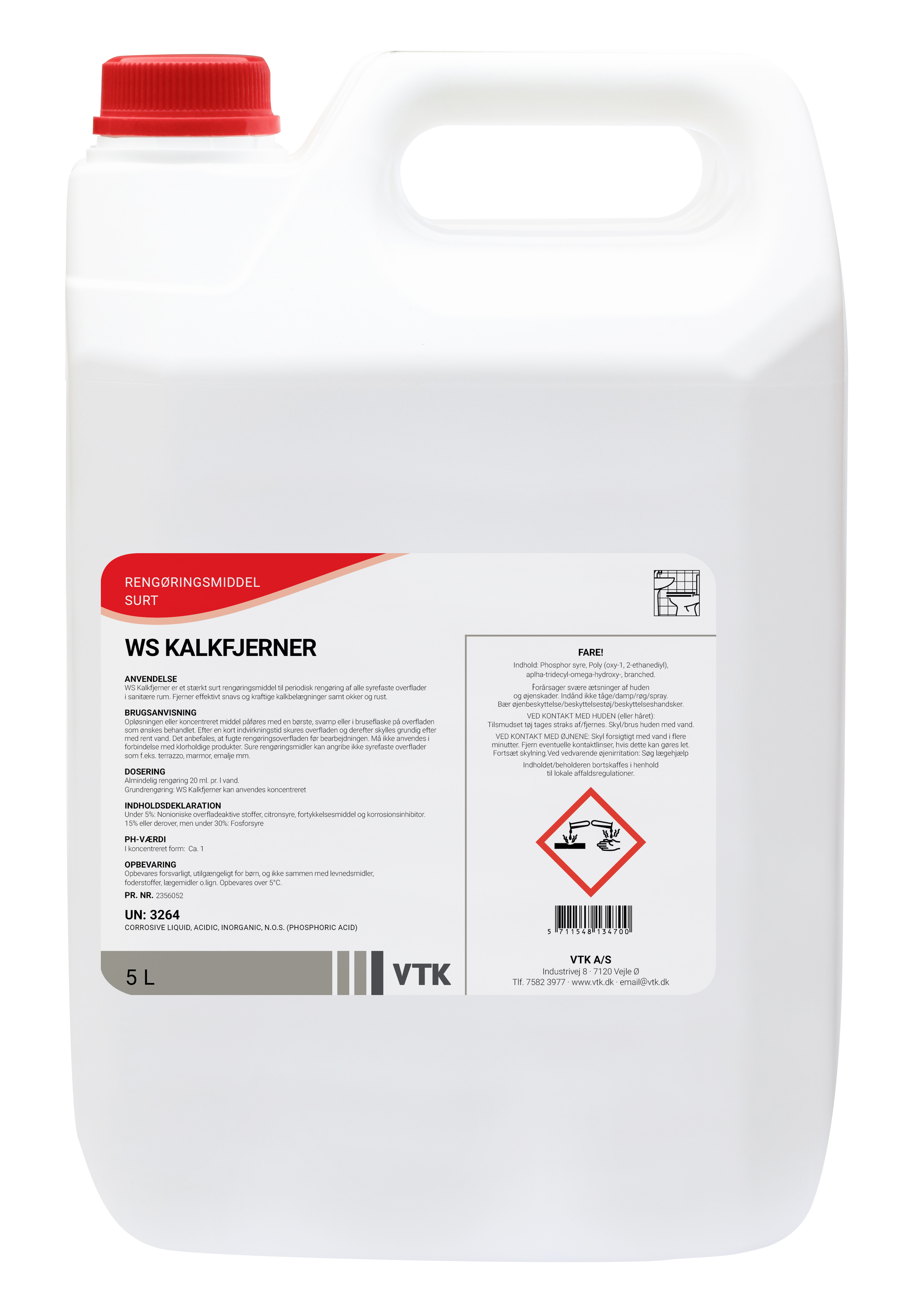 9: VTK WS Kalkfjerner gel 5 l Kraftig sur sanitetsafkalker (00013470)