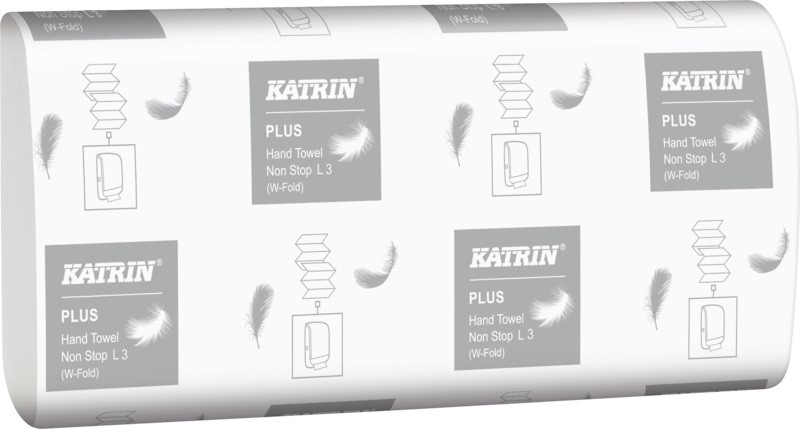 15: Katrin Handklædeark W-fold 3-lag Hvid Plus 34 x 20,3 cm 1350 ark (343087)