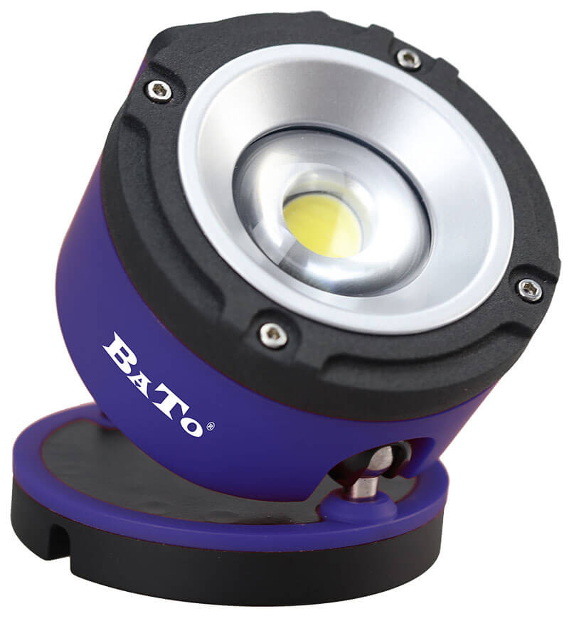 10: BATO Arbejdslampe opladelig LED COB 6W rund model 360° drejefod (65102)