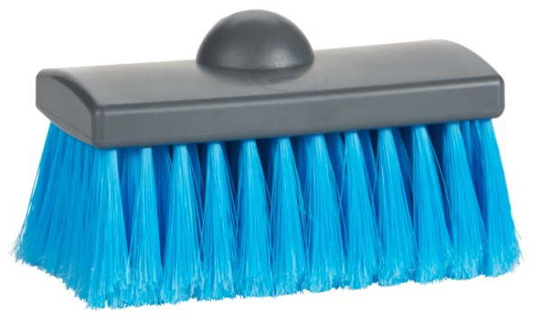 10: Vikan Vaskebørste m/vandgennemløb 150 mm Blød/spaltet Gra med bla børster (4751)